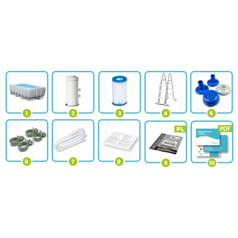Piscina de Estructura 400 x 200 x 122 cm 10-en-1 Intex 26790, material resistente para exteriores