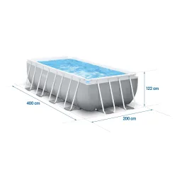Piscina de Estructura 400 x 200 x 122 cm 10-en-1 Intex 26790, ideal para niños y juegos acuáticos