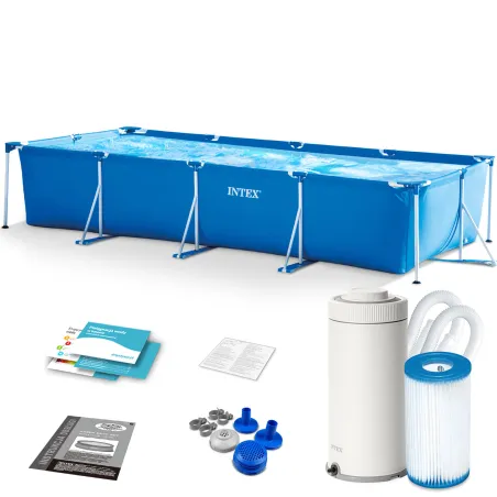 Piscina de Estructura 450 x 220 x 84 cm 10-en-1 Intex 28274, ideal para disfrutar al aire libre
