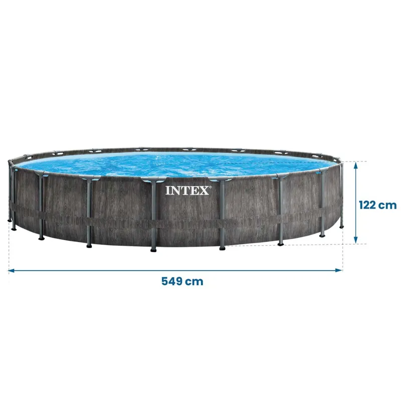 Piscina de jardín 549 x 122 cm con accesorios para relajarse