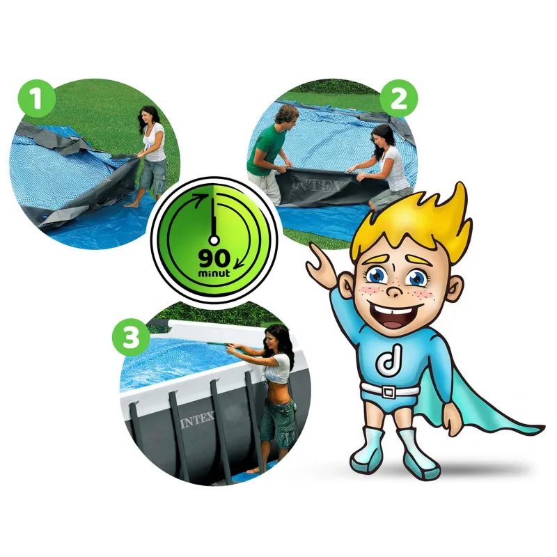 Piscina con estructura, perfecta para la diversión en el jardín, ideal para toda la familia