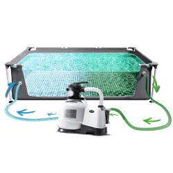 Ideal para relajarse en el jardín, piscina de jardín 975 x 488 x 132 cm