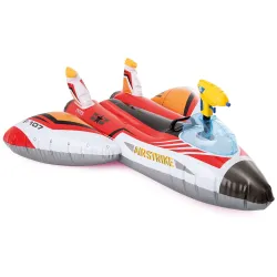 Elegante avión hinchable rojo para diversión en la piscina