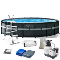 Piscina de Jardín 549 x 132 cm 12-en-1, perfecta para diversión al aire libre, diseño resistente
