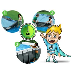 Ideal para el jardín, piscina de jardín con estructura 732 x 366 x 132 cm, perfecta para niños y adultos