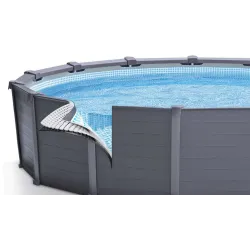 Piscina redonda hinchable azul, perfecta para la diversión de verano