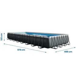 Piscina de jardín 975 x 488 x 132 cm, ideal para relajarse en el jardín