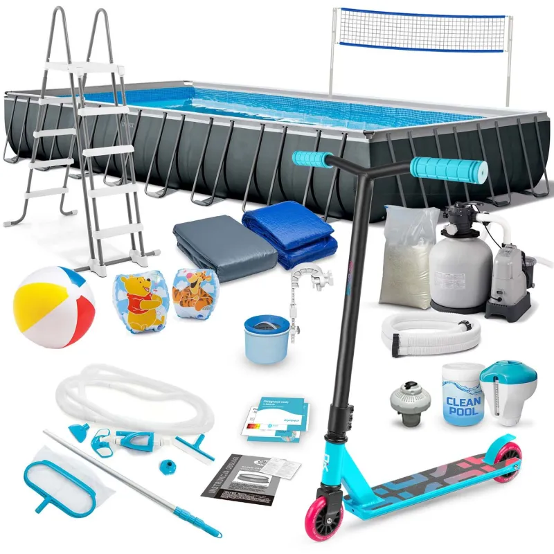 Piscina con marco 975 x 488 x 132 cm 21in1 INTEX 26378 y patinete gratis