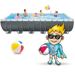 Piscina de jardín azul 732 x 366 x 132 cm para diversión veraniega