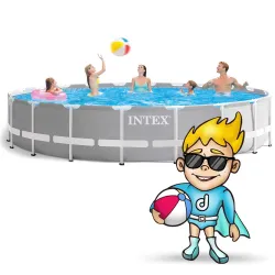 Piscina de jardín azul 610 x 132 cm INTEX 26756 para diversión al aire libre