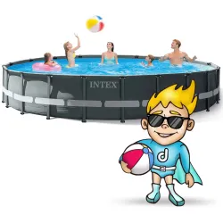 Piscina de jardín 610 x 122 cm, perfecta para la diversión de verano