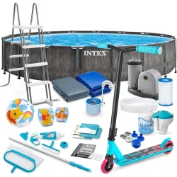 Piscina de jardín desmontable 549 x 122 cm con 21 accesorios, ideal para el exterior