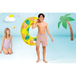 Flotador colorido en forma de piña 107 cm, ideal para la diversión acuática