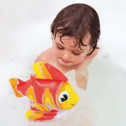 Juguete de baño hinchable suave en forma de pez, ideal para niños