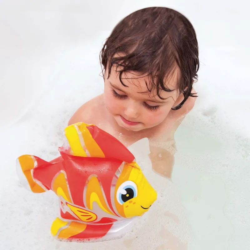 Juguete de baño hinchable suave en forma de pez, ideal para niños