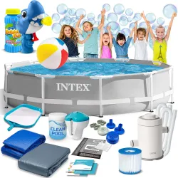 Piscina de jardín con estructura 305 x 76 cm 15en1 INTEX 26702 + máquina de burbujas GRATIS