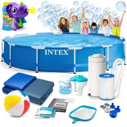 Piscina estructura jardín 366x76 cm 16en1 INTEX 28212 + máquina burbujas GRATIS