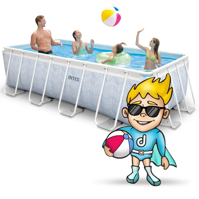 Piscina de jardín azul, ideal para disfrutar de los días de verano