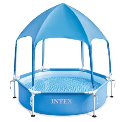 Piscina con estructura para niños con toldo 183 x 38 cm, material PVC resistente