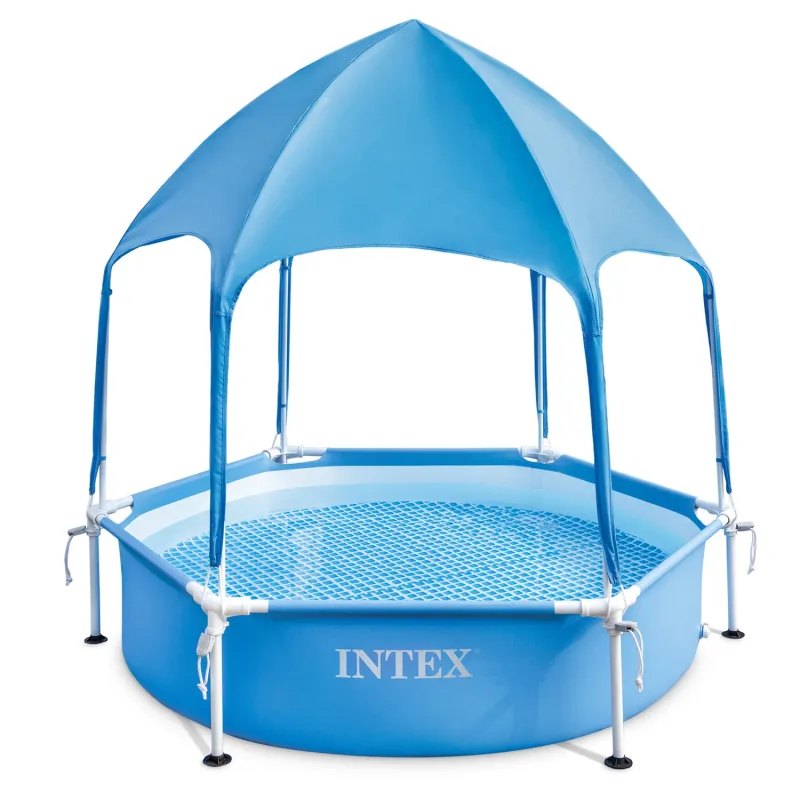 Piscina con estructura para niños con toldo 183 x 38 cm, material PVC resistente