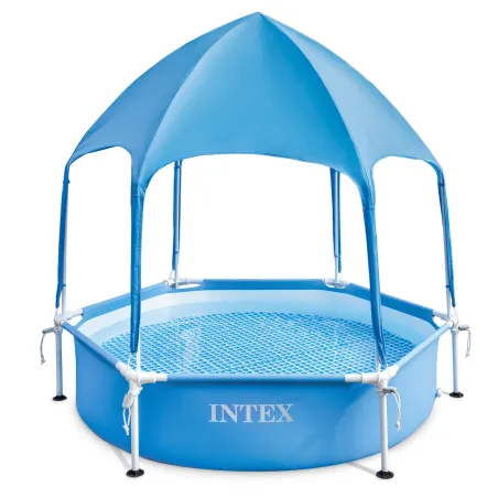 Piscina con estructura para niños con toldo 183 x 38 cm, material PVC resistente