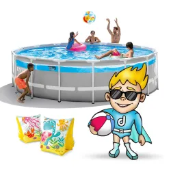 Piscina de jardín 488 x 122 cm ideal para diversión veraniega