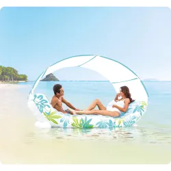 Isla hinchable 224 x 150 cm perfecta para divertirse en el jardín o en la piscina