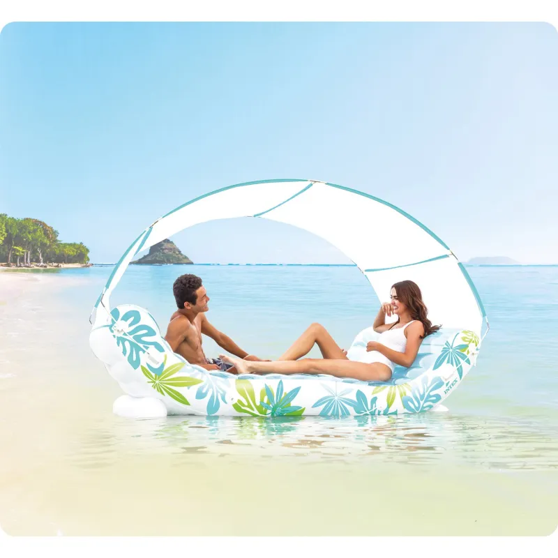 Isla hinchable 224 x 150 cm perfecta para divertirse en el jardín o en la piscina