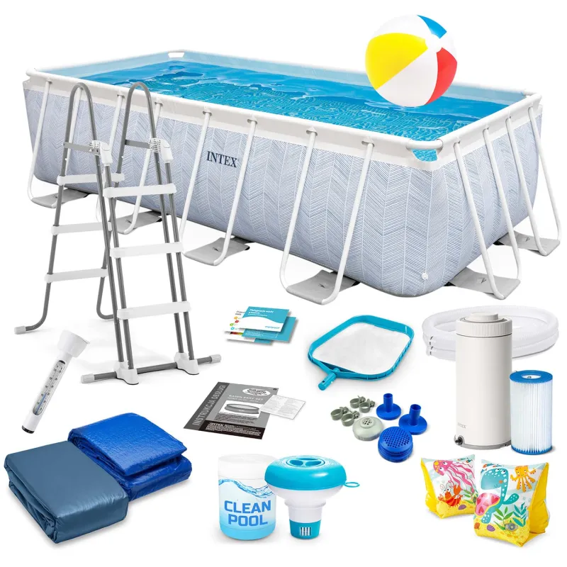 Piscina con estructura 400 x 200 x 100 cm set 18in1 para exteriores