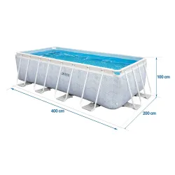 Piscina con estructura 400 x 200 x 100 cm para diversión familiar