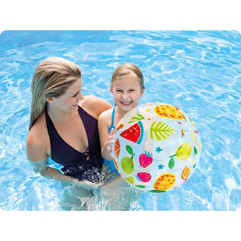 Pelota de playa de 51 cm con diseño de frutas, ideal para actividades de verano