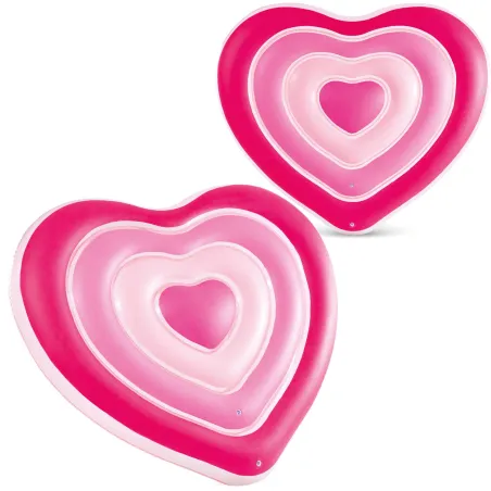 Colchón hinchable de playa en forma de corazón 155 x 135 cm, ideal para el verano