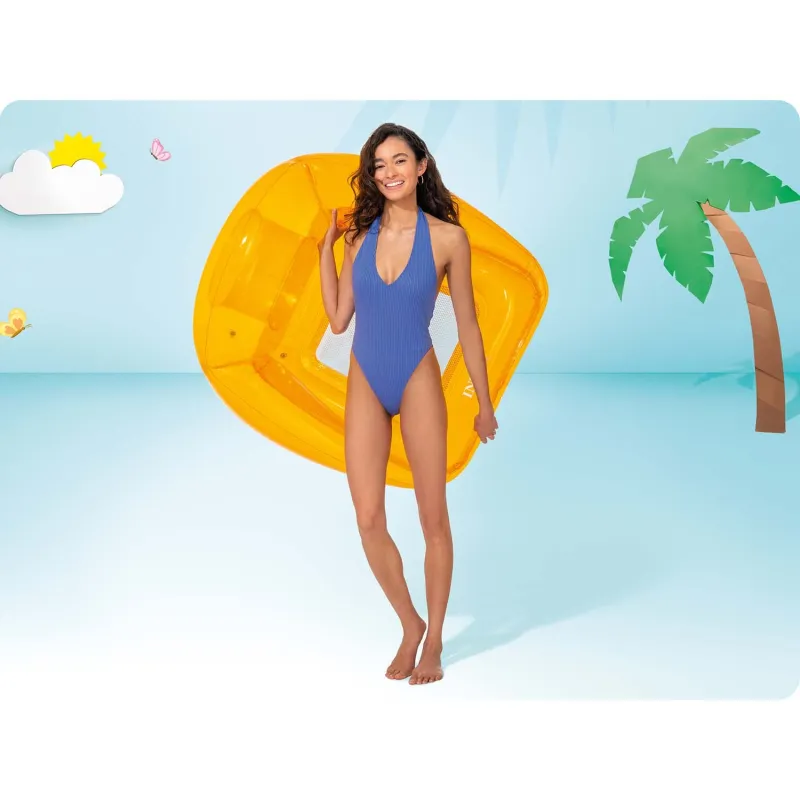 Sillón colchón hinchable naranja INTEX 56802, un toque moderno para el exterior