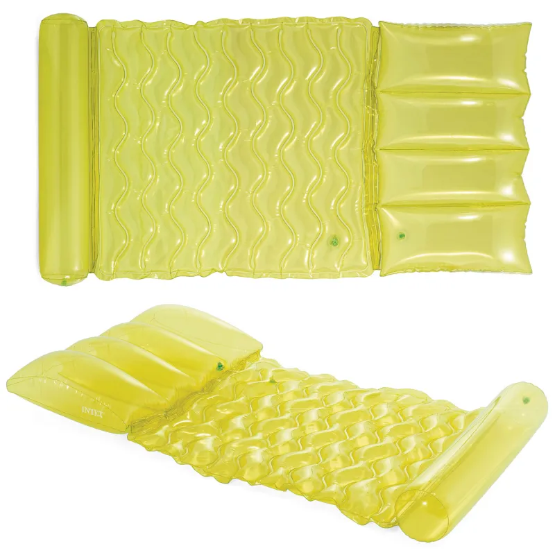Colchón hinchable de natación verde lima Intex 58725, perfecto para relajarse en el agua