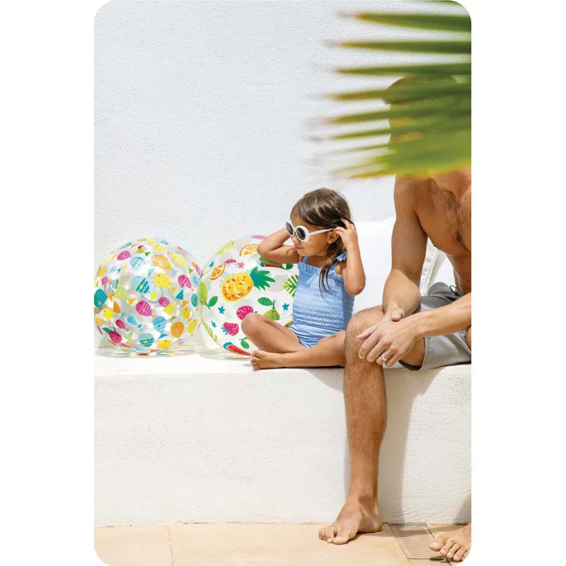 Balón de playa colorido con peces, 51 cm, perfecto para días de playa
