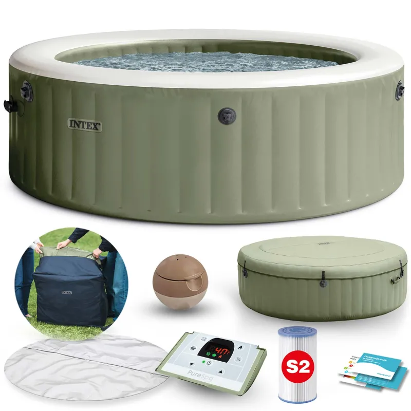 SPA hinchable con hidromasaje para 6 personas, perfecto para relajarse al aire libre