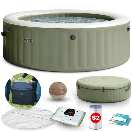 SPA hinchable con hidromasaje para 6 personas, perfecto para relajarse al aire libre