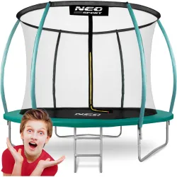 Cama elástica de jardín Neo-Sport 8ft/252cm con red, postes perfilados y escalera