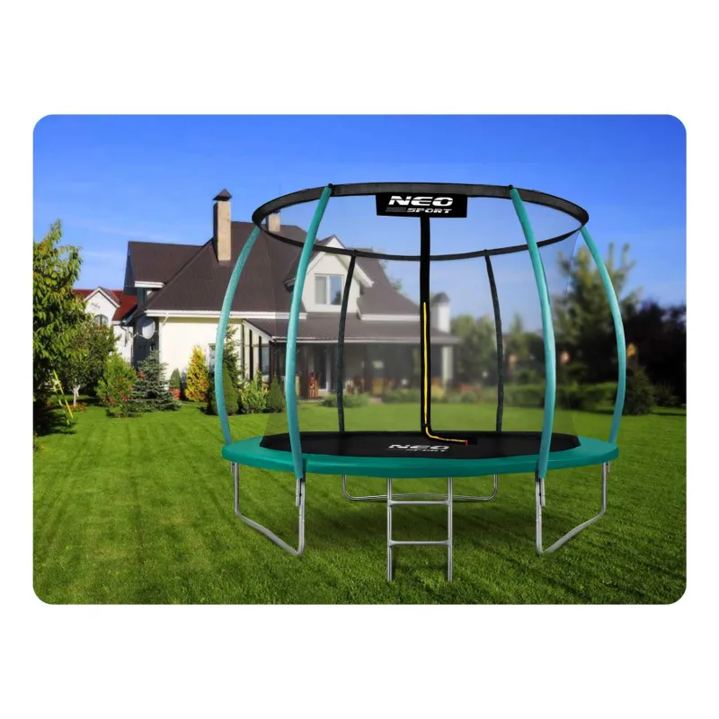 Cama elástica de jardín 10ft verde, un toque elegante para tu jardín, seguro para los niños