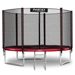 Cama elástica de jardín 8ft/252cm con red de seguridad externa y escalera Neo-Sport