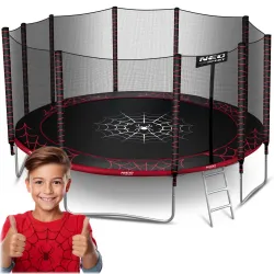 Trampolín de Jardín Neo-Sport 15ft/465cm con Red Externa y Escalera