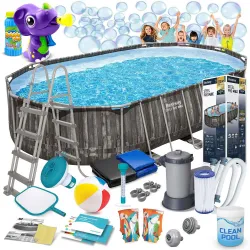 Piscina de jardín con marco 610 x 366 x 122 cm 18in1 Bestway 5611R
