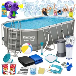 Bestway 56710 Piscina de Jardín 549 x 274 x 122 cm 17en1 con estructura resistente