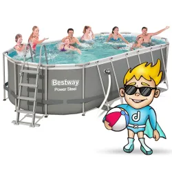 Bestway 56710 Piscina de Jardín 549 x 274 x 122 cm 17en1 con diseño moderno