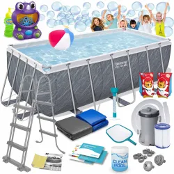 Piscina de jardín 412 x 201 x 122 cm, perfecta para disfrutar al aire libre, 17en1 Bestway 56722