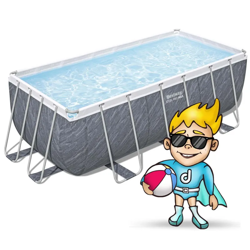 Piscina de jardín con estructura resistente, perfecta para familias con niños