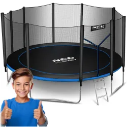 Neo-Sport Cama Elástica de Jardín 15ft/465cm con Red de Seguridad Externa y Escalera