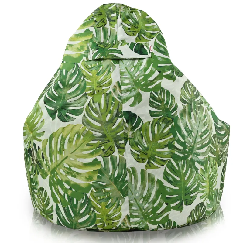 Puff pera Drop XXL impermeable, ideal para uso exterior y en el jardín
