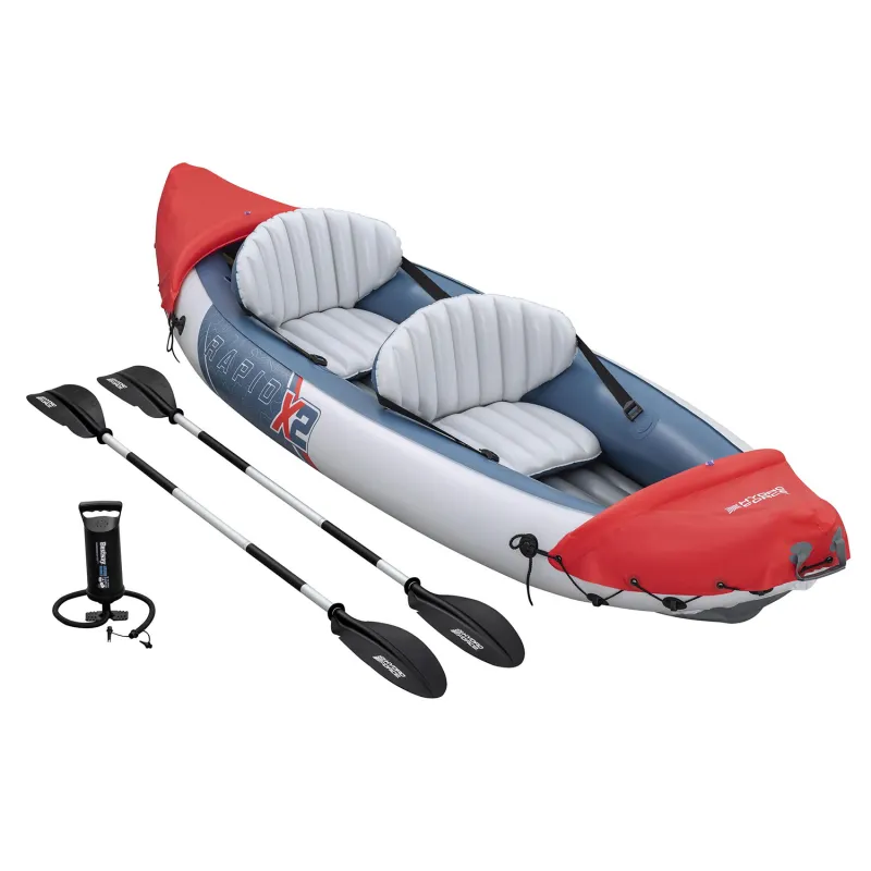 Kayak inflable para uso en ríos o lagos, ideal para familias