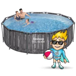 Piscina con estructura 366 x 100 cm, ideal para jugar en el jardín en verano